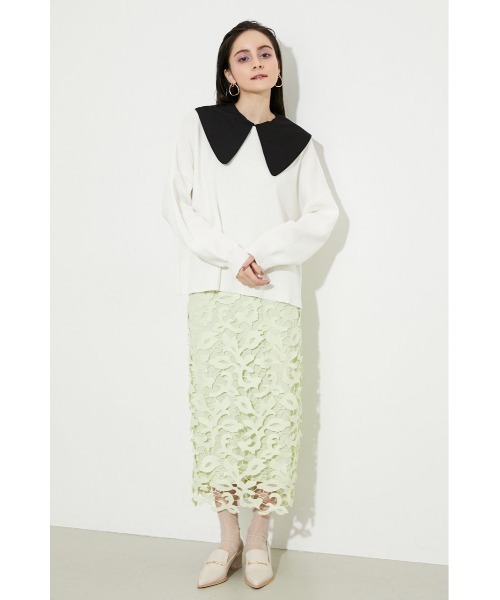 rienda（リエンダ）の「ビッグカラーニットトップス（ニット/セーター・レディース・ホワイト/ブラック/パープル・FREE）」の20枚目の写真