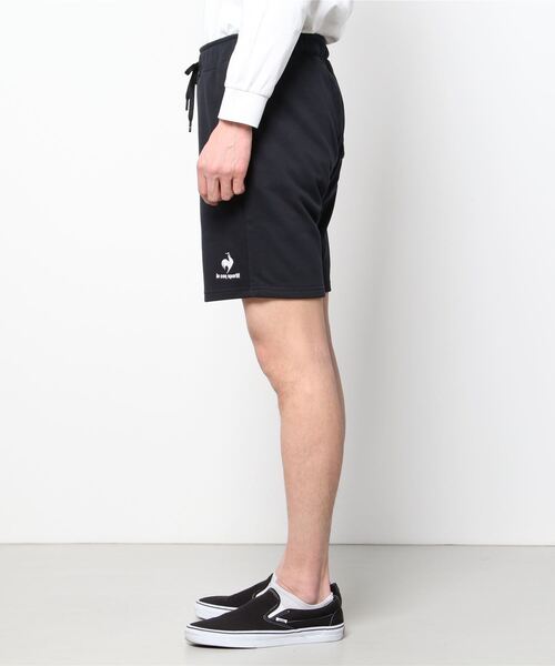le coq sportif（ルコックスポルティフ）の「LCS エアロンスウェットハーフパンツ 裏毛 ウェア ハーフパンツ ショートパンツ ボトムス トレーニング トレーニングウェア スポーツウェア（スウェットパンツ・メンズ・ネイビー/ブラック/杢グレー・M/S/L/XL）」の4枚目の写真