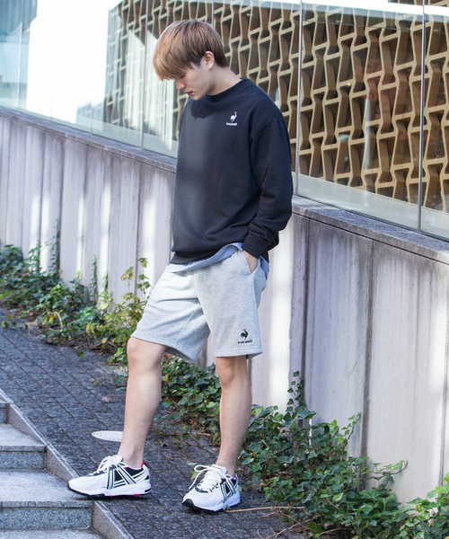 le coq sportif（ルコックスポルティフ）の「LCS エアロンスウェットハーフパンツ 裏毛 ウェア ハーフパンツ ショートパンツ ボトムス トレーニング トレーニングウェア スポーツウェア（スウェットパンツ・メンズ・ネイビー/ブラック/杢グレー・M/S/L/XL）」の9枚目の写真
