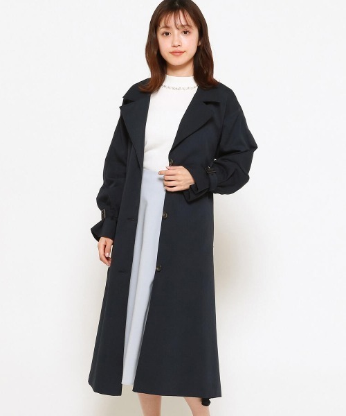 セール 後ろ異素材シングルコート 美人百花4月号掲載 ステンカラーコート Misch Masch ミッシュマッシュ のファッション通販 Zozotown