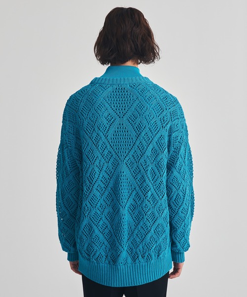 LiNoH（リノー）の「CROCHETED LACE PULLOVER KNIT（ニット/セーター・メンズ・ホワイト/ブラック/ミント/グリーン/ブルー・1/2）」の11枚目の写真