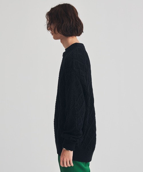 LiNoH（リノー）の「CROCHETED LACE PULLOVER KNIT（ニット/セーター・メンズ・ホワイト/ブラック/ミント/グリーン/ブルー・1/2）」の18枚目の写真