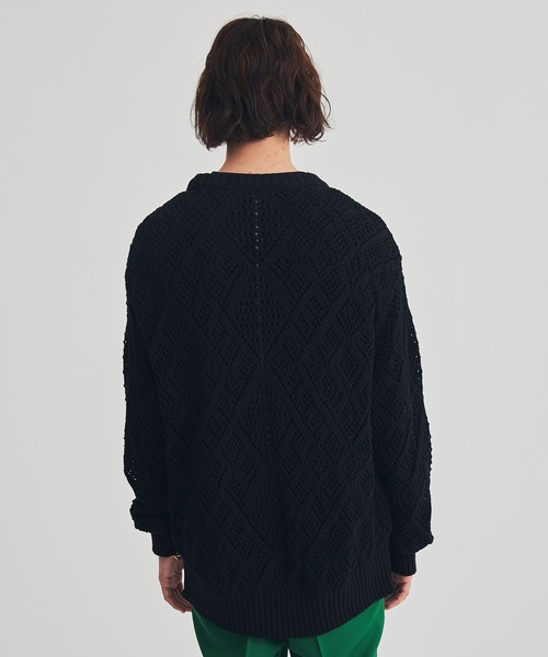 LiNoH（リノー）の「CROCHETED LACE PULLOVER KNIT（ニット/セーター・メンズ・ホワイト/ブラック/ミント/グリーン/ブルー・1/2）」の19枚目の写真