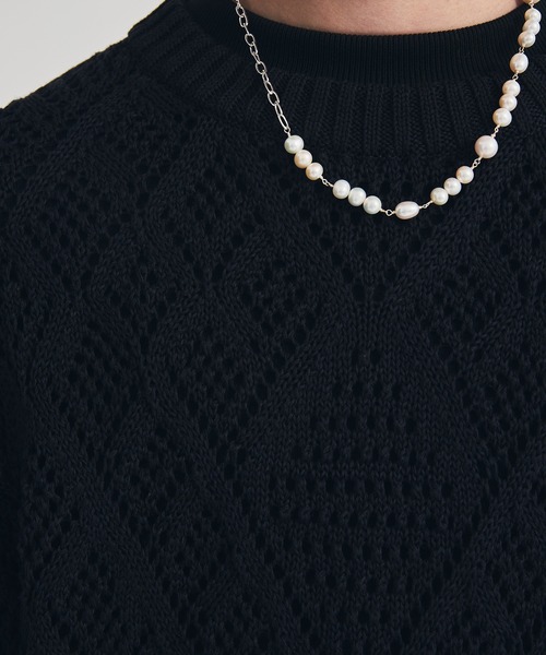 LiNoH（リノー）の「CROCHETED LACE PULLOVER KNIT（ニット/セーター・メンズ・ホワイト/ブラック/ミント/グリーン/ブルー・1/2）」の22枚目の写真