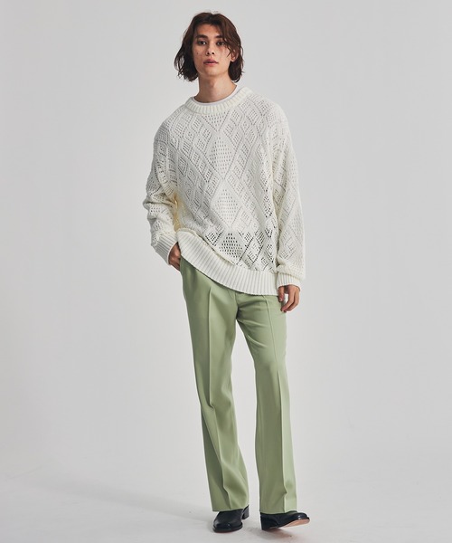 LiNoH（リノー）の「CROCHETED LACE PULLOVER KNIT（ニット/セーター・メンズ・ホワイト/ブラック/ミント/グリーン/ブルー・1/2）」の13枚目の写真