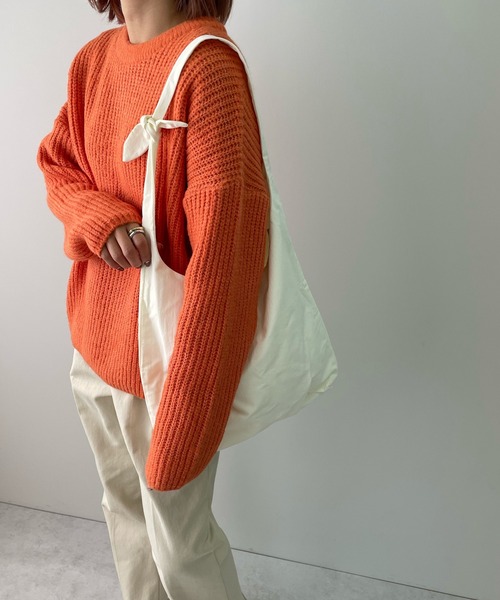 LE MORE（リモア）の「リボンショルダートートバッグ（トートバッグ・レディース・アイボリー/ブラック・FREE）」の3枚目の写真