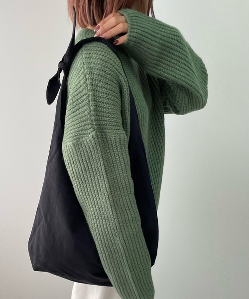 LE MORE（リモア）の「リボンショルダートートバッグ（トートバッグ・レディース・アイボリー/ブラック・FREE）」の6枚目の写真