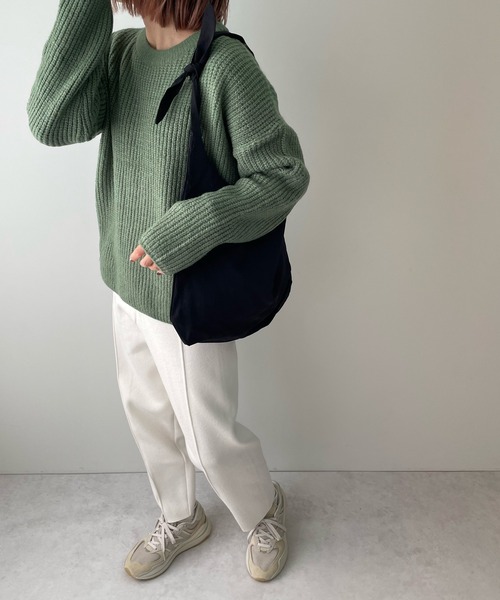 LE MORE（リモア）の「リボンショルダートートバッグ（トートバッグ・レディース・アイボリー/ブラック・FREE）」の7枚目の写真