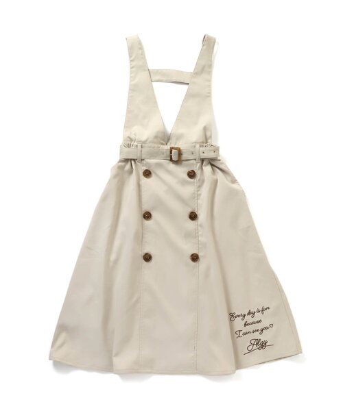 algy（アルジー）の「トレンチジャンスカ（ジャンパースカート・キッズ・ベージュ/アイボリー・XXX-SMALL/XX-SMALL/X-SMALL/SMALL/MEDIUM）」の5枚目の写真