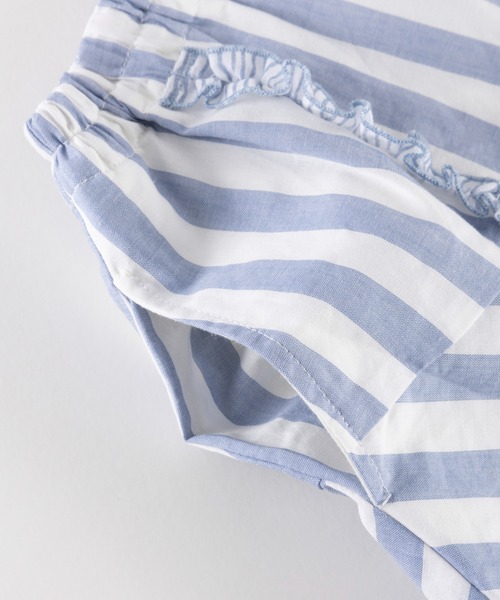 trois lapins kp（トロワラパンケーピー）の「先染めダンガリーストライプのスカパン(100-130cm)（その他パンツ・キッズ・ピンク/ブルー・110cm/100cm/120cm/130cm）」の6枚目の写真