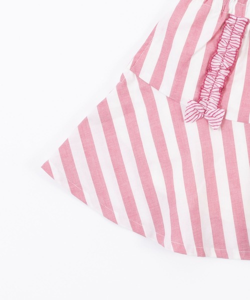 trois lapins kp（トロワラパンケーピー）の「先染めダンガリーストライプのスカパン(100-130cm)（その他パンツ・キッズ・ピンク/ブルー・110cm/100cm/120cm/130cm）」の12枚目の写真