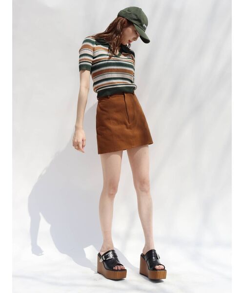 EVRIS(エヴリス)の「マルチボーダーポロニット(ニット/セーター・レディース・ブラック/パープル/グリーン・FREE)」の18枚目の写真