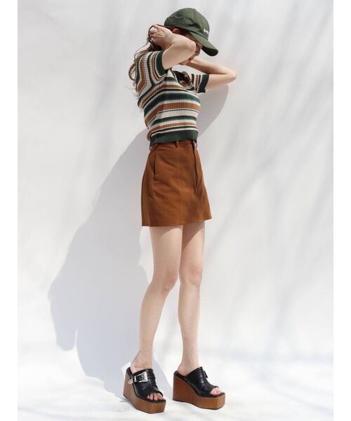 EVRIS(エヴリス)の「マルチボーダーポロニット(ニット/セーター・レディース・ブラック/パープル/グリーン・FREE)」の19枚目の写真