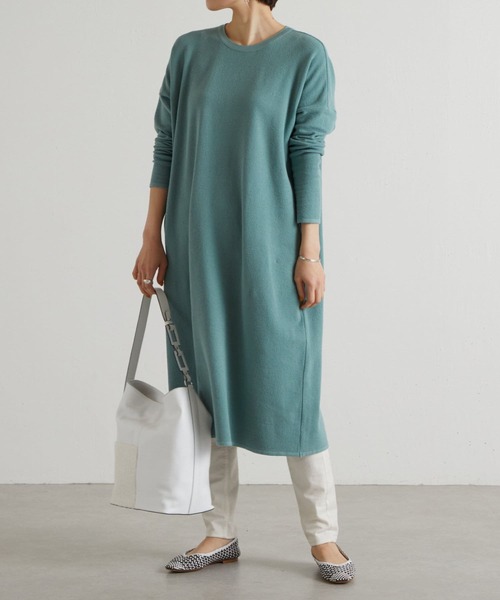 BEARDSLEY（ビアズリー）の「鹿の子チュニック（ニット/セーター・レディース・サンドベージュ/グリーン・FREE）」の18枚目の写真