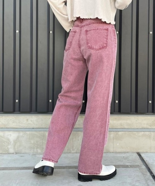 ALAND(エーランド)の「3.3Field Trip/ストレートカラーデニム 2277675(デニムパンツ・レディース・ネイビー/ボルドー・SMALL/MEDIUM)」の3枚目の写真