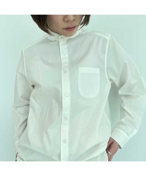 ラウンドカラー長袖シャツ（シャツ/ブラウス）｜マルチサイズ（マルチ