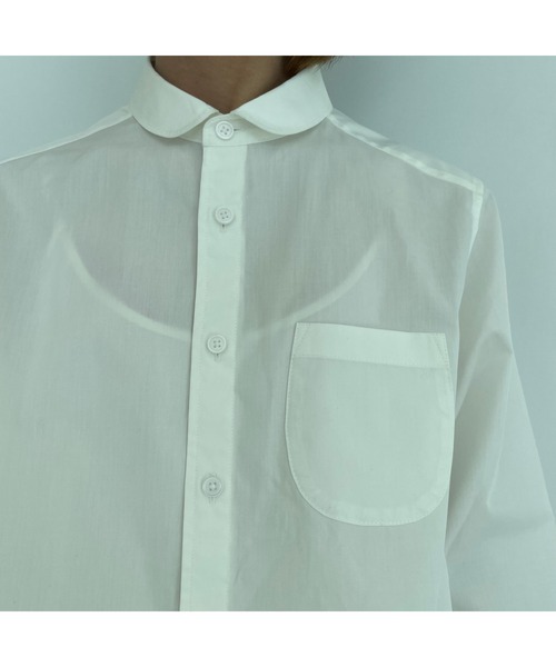 ラウンドカラー長袖シャツ（シャツ/ブラウス）｜マルチサイズ（マルチ