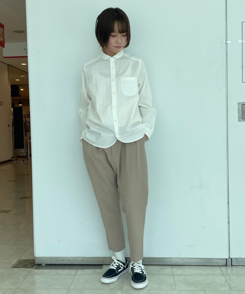 ラウンドカラー長袖シャツ（シャツ/ブラウス）｜マルチサイズ（マルチ