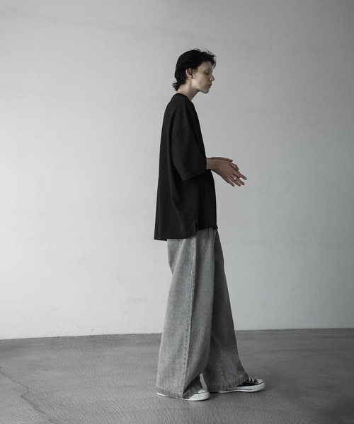【美品】remer リメール ルーズタックワイドデニム Lサイズ remer ジーンズ loose stylish double tuck wide denim PT