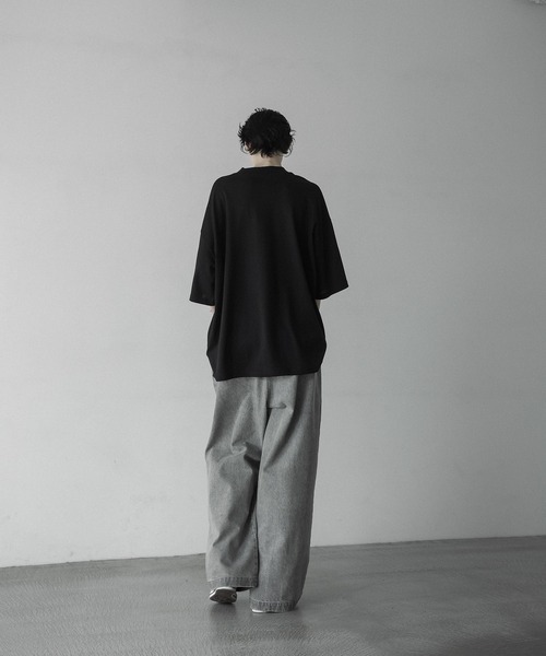 loose stylish double tuck wide denim PT / ルーズ