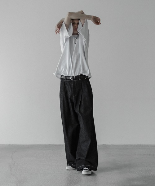 【美品】remer リメール ルーズタックワイドデニム Lサイズ remer loose tuck wide denim/ルーズタックワイドデニム - メルカリ