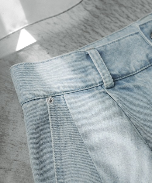 リグリーム　regleam タックワイドデニム　ライトブルー　S タックデニム｜TUCK DENIMの通販｜regleam