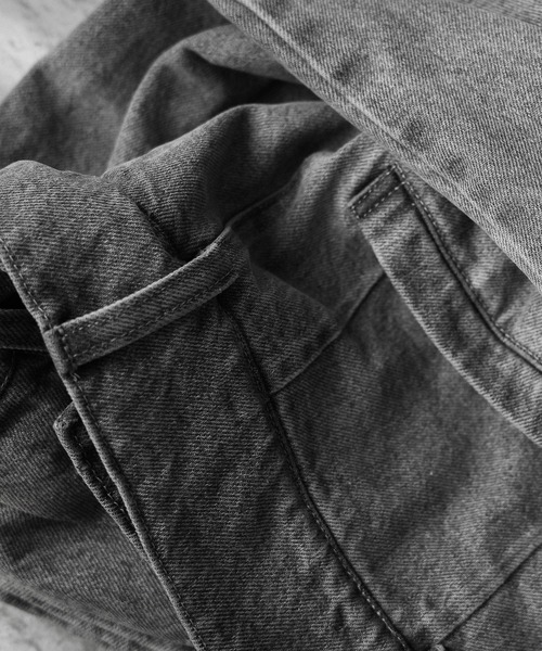 remer(リメール)の「loose stylish double tuck wide denim PT / ルーズスタイリッシュダブルタックワイドデニム(デニムパンツ・メンズ・ブラック/グレイッシュベージュ/サックスブルー/インディゴブルー・SMALL/MEDIUM/LARGE)」の14枚目の写真