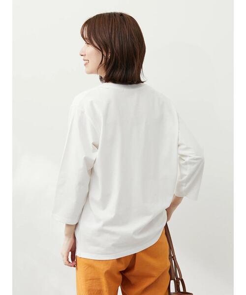 Green Parks(グリーンパークス)の「七分袖カレッジロゴTシャツ(Tシャツ/カットソー・レディース・パープル/ネイビー/オフホワイト・FREE)」の9枚目の写真