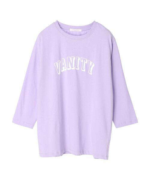Green Parks(グリーンパークス)の「七分袖カレッジロゴTシャツ(Tシャツ/カットソー・レディース・パープル/ネイビー/オフホワイト・FREE)」の14枚目の写真