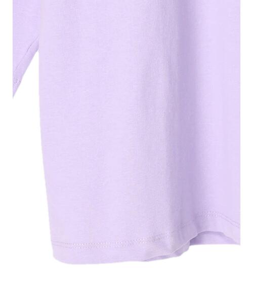 Green Parks(グリーンパークス)の「七分袖カレッジロゴTシャツ(Tシャツ/カットソー・レディース・パープル/ネイビー/オフホワイト・FREE)」の18枚目の写真