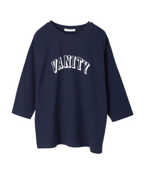 Green Parks(グリーンパークス)の「七分袖カレッジロゴTシャツ(Tシャツ/カットソー・レディース・パープル/ネイビー/オフホワイト・FREE)」の22枚目の写真