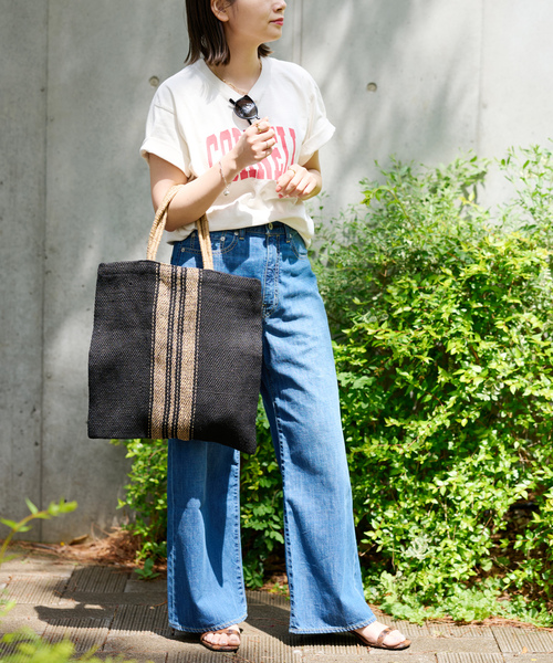 MAISON BENGAL（マイソンベンガル）の「【MAISON BENGAL/メゾンベンガル】ストライプバッグ（トートバッグ・レディース・ブラック/ホワイト・FREE）」の19枚目の写真