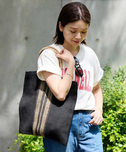 MAISON BENGAL（マイソンベンガル）の「【MAISON BENGAL/メゾンベンガル】ストライプバッグ（トートバッグ・レディース・ブラック/ホワイト・FREE）」の18枚目の写真