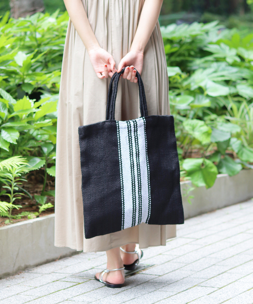 MAISON BENGAL（マイソンベンガル）の「【MAISON BENGAL/メゾンベンガル】ストライプバッグ（トートバッグ・レディース・ブラック/ホワイト・FREE）」の15枚目の写真