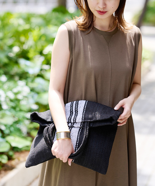 MAISON BENGAL（マイソンベンガル）の「【MAISON BENGAL/メゾンベンガル】ストライプバッグ（トートバッグ・レディース・ブラック/ホワイト・FREE）」の14枚目の写真