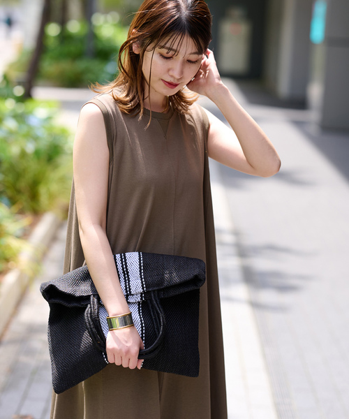 MAISON BENGAL（マイソンベンガル）の「【MAISON BENGAL/メゾンベンガル】ストライプバッグ（トートバッグ・レディース・ブラック/ホワイト・FREE）」の13枚目の写真