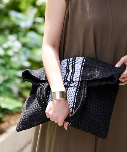 MAISON BENGAL（マイソンベンガル）の「【MAISON BENGAL/メゾンベンガル】ストライプバッグ（トートバッグ・レディース・ブラック/ホワイト・FREE）」の12枚目の写真