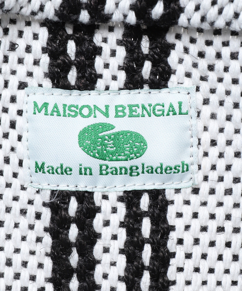 MAISON BENGAL（マイソンベンガル）の「【MAISON BENGAL/メゾンベンガル】ストライプバッグ（トートバッグ・レディース・ブラック/ホワイト・FREE）」の6枚目の写真