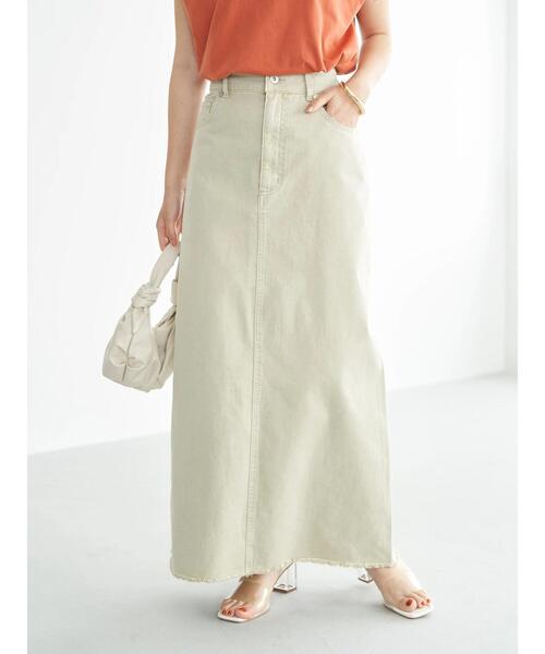 earth music&ecology(アースミュージックアンドエコロジー)の「製品染めスリットタイトスカート(スカート・レディース・オレンジ/オリーブ/ブルー・S/M)」の21枚目の写真