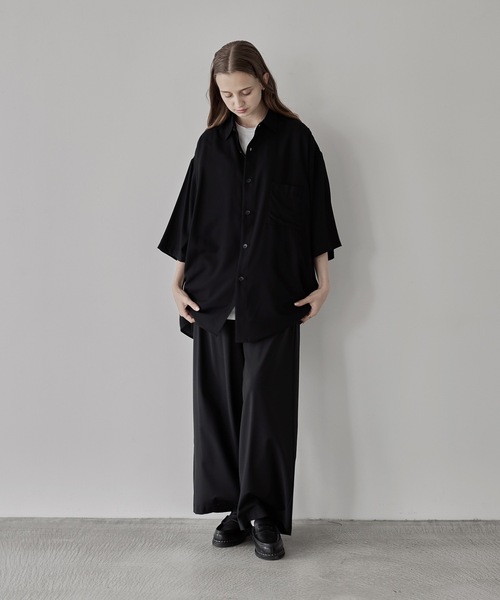 remer（リメール）の「loose drape over shirt / ルーズドレープオーバーシャツ（シャツ/ブラウス・メンズ・ブラック/カーキ・MEDIUM/LARGE/SMALL）」の8枚目の写真