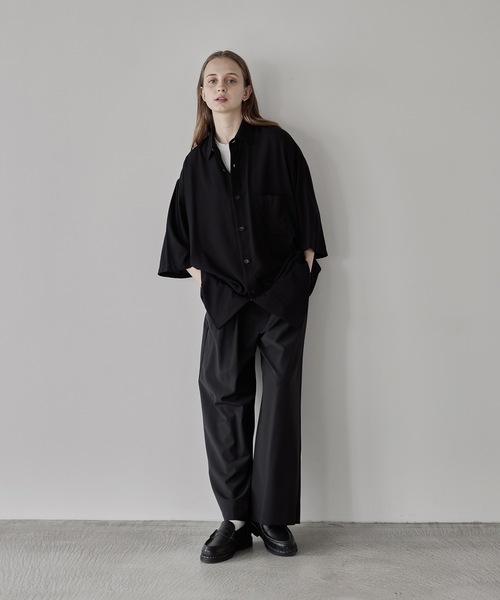 remer（リメール）の「loose drape over shirt / ルーズドレープオーバーシャツ（シャツ/ブラウス・メンズ・ブラック/カーキ・MEDIUM/LARGE/SMALL）」の6枚目の写真