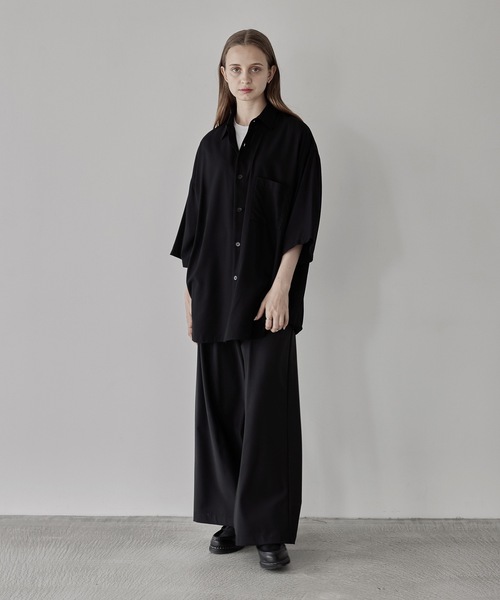remer（リメール）の「loose drape over shirt / ルーズドレープオーバーシャツ（シャツ/ブラウス・メンズ・ブラック/カーキ・MEDIUM/LARGE/SMALL）」の3枚目の写真