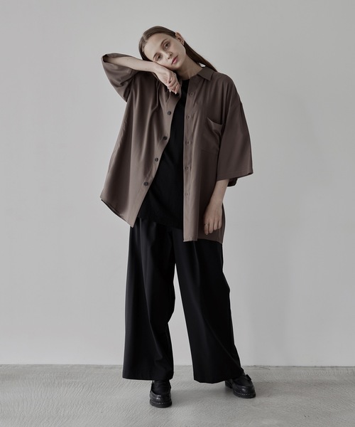 remer（リメール）の「loose drape over shirt / ルーズドレープオーバーシャツ（シャツ/ブラウス・メンズ・ブラック/カーキ・MEDIUM/LARGE/SMALL）」の10枚目の写真