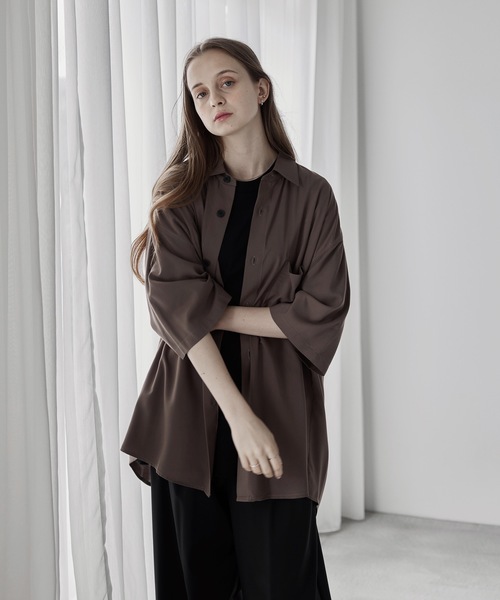 remer（リメール）の「loose drape over shirt / ルーズドレープオーバーシャツ（シャツ/ブラウス・メンズ・ブラック/カーキ・MEDIUM/LARGE/SMALL）」の11枚目の写真