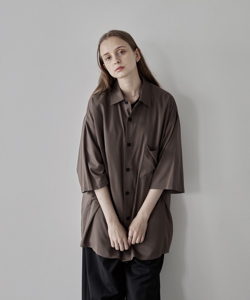 remer（リメール）の「loose drape over shirt / ルーズドレープオーバーシャツ（シャツ/ブラウス・メンズ・ブラック/カーキ・MEDIUM/LARGE/SMALL）」の13枚目の写真