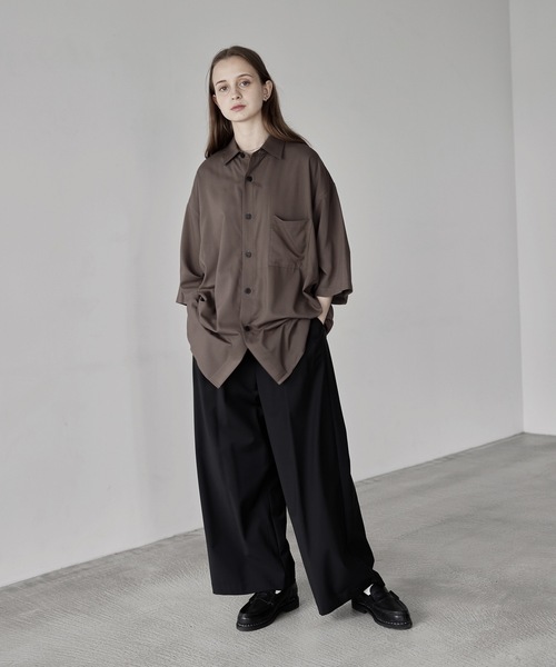 remer（リメール）の「loose drape over shirt / ルーズドレープオーバーシャツ（シャツ/ブラウス・メンズ・ブラック/カーキ・MEDIUM/LARGE/SMALL）」の12枚目の写真
