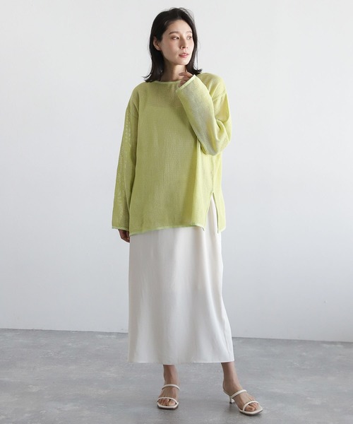 LEPSIM（レプシィム）の「2WAYメッシュプルオーバー　294643（ニット/セーター・レディース・ブラック/オフホワイト/ライトグリーン・FREE）」の7枚目の写真