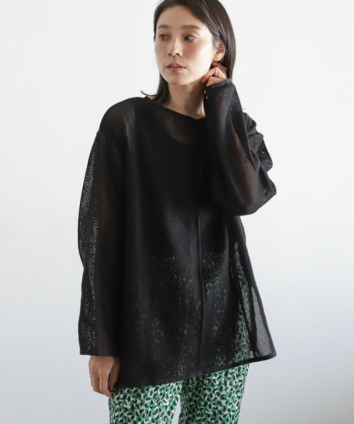 LEPSIM（レプシィム）の「2WAYメッシュプルオーバー　294643（ニット/セーター・レディース・ブラック/オフホワイト/ライトグリーン・FREE）」の9枚目の写真