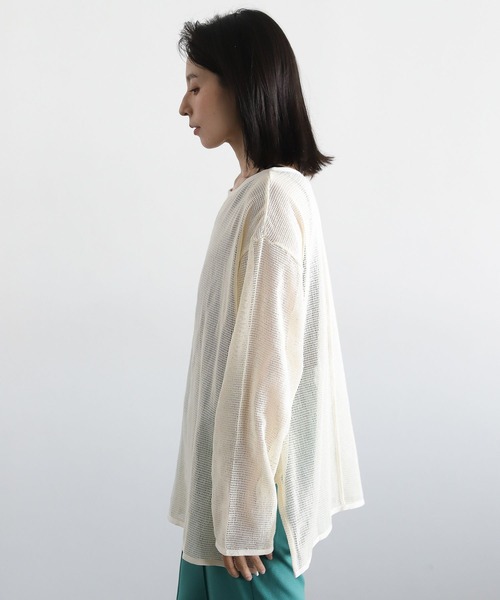 LEPSIM（レプシィム）の「2WAYメッシュプルオーバー　294643（ニット/セーター・レディース・ブラック/オフホワイト/ライトグリーン・FREE）」の12枚目の写真