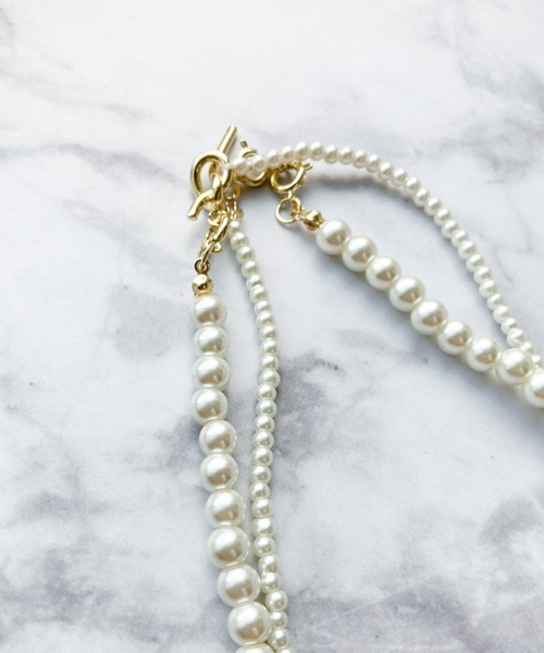 yu-ka（ユーカ）の「YU-KA : パール３WAYネックレス（ネックレス・レディース・ホワイト・FREE）」の6枚目の写真